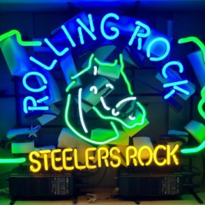 Rolling Rock Beer NFL Steelers Neon Sign