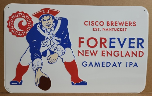 Cisco Beer NFL Patriots Tin Sign