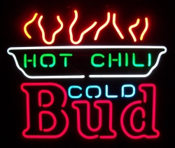 Budweiser Beer Hot Chili Neon Sign [object object] My Beer Sign Collection &#8211; Not for sale but can be bought&#8230; budhotchilicoldbud2