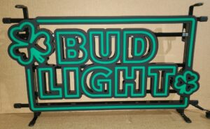 Bud Light Beer Shamrocks LED Sign   budlightshamrockled2024off 300x184