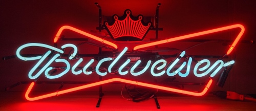 Budweiser Beer Crown Bowtie Neon Sign