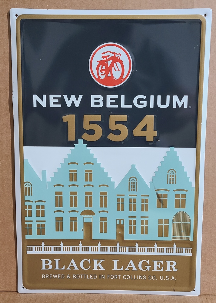 New Belgium 1554 Black Lager Tin Sign