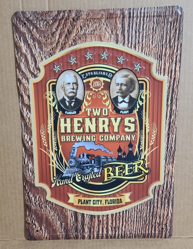Two Henrys Brewing Company Beer Tin Sign