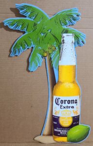 Corona Extra Beer Tin Sign corona extra beer tin sign Corona Extra Beer Tin Sign coronaextrabottlepalmtin2004 191x300