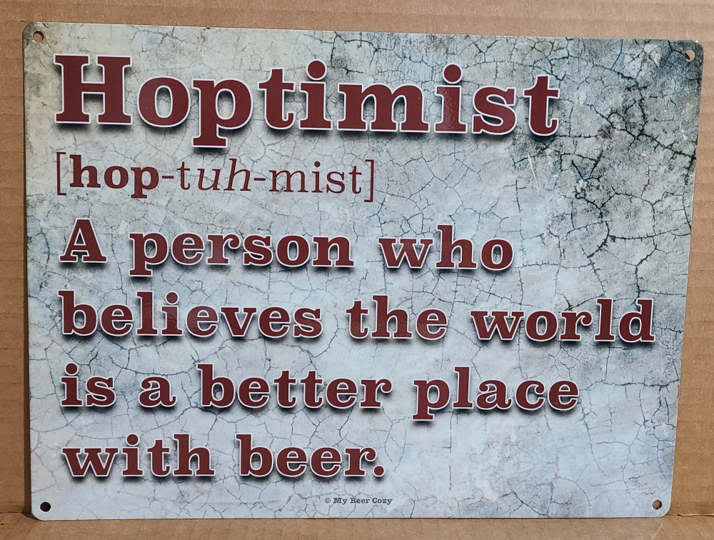 Hoptimist Beer Tin Sign [object object] Home hoptimisttin