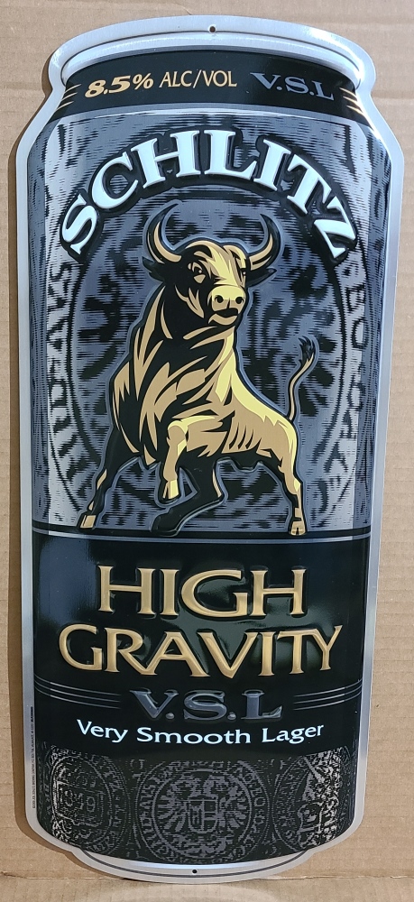 Schlitz High Gravity Beer Tin Sign [object object] Home schlitzhighgravitylagertin2009
