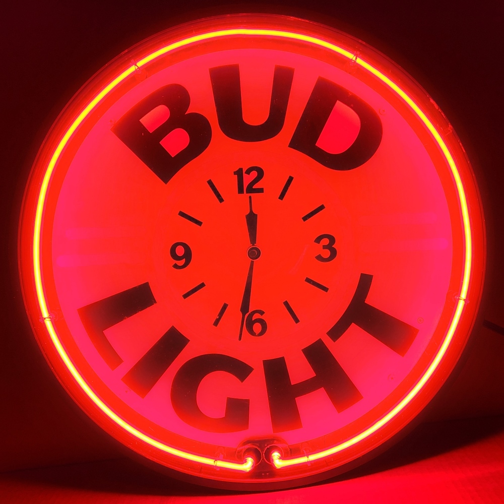 Bud Light Beer Neon Clock