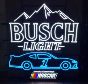 Busch Light Beer NASCAR LED Sign busch light beer nascar led sign Busch Light Beer NASCAR LED Sign buschlightnascarchastainled2024 300x287