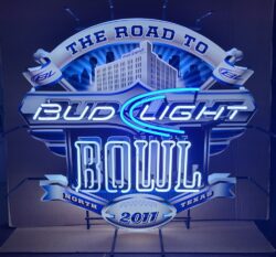 Bud Light Bud Bowl Beer Neon Sign [object object] My Beer Sign Collection &#8211; Not for sale but can be bought&#8230; budbowllight2011northtexas e1721686279844
