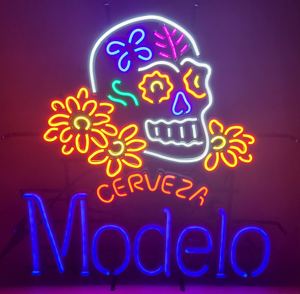 Modelo Cerveza Sugar Skull LED Sign [object object] Home modelocervezasugarskullled2023