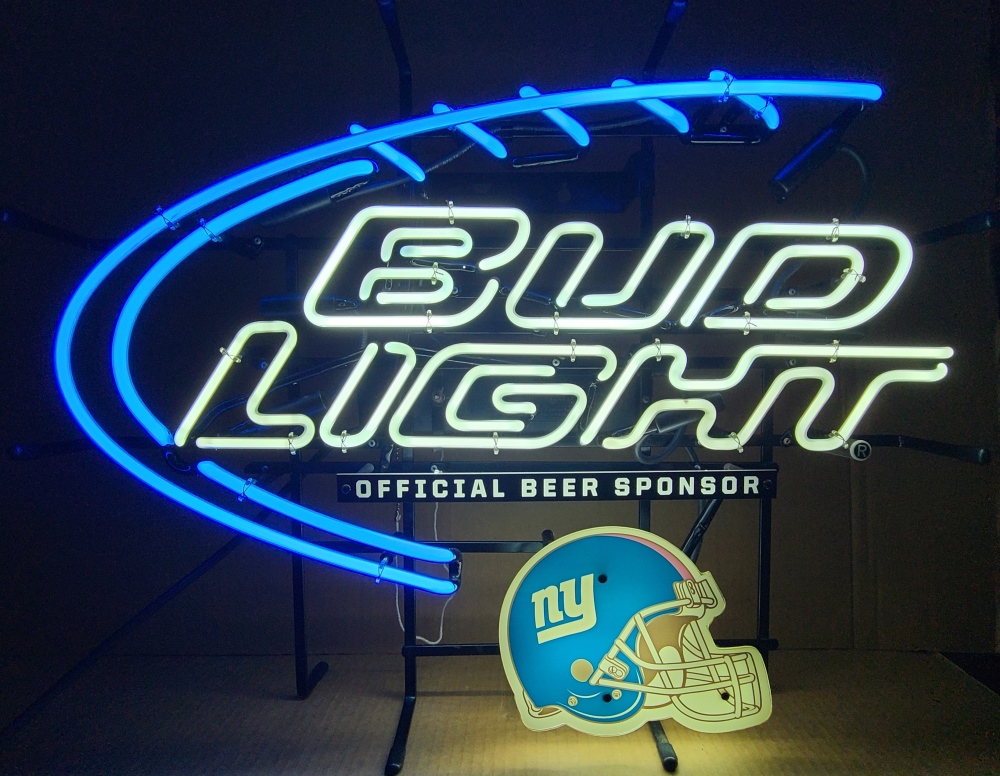 Bud Light Beer NFL Giants Neon Sign