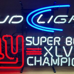 Bud Light Beer NFL Giants Super Bowl Neon Sign