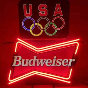 Budweiser Beer USA Olympics Neon Sign