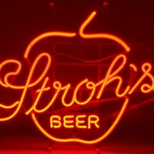 Strohs Beer Apple Neon Sign