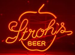 strohs beer apple neon sign [object object] My Beer Sign Collection &#8211; Not for sale but can be bought&#8230; strohsbeerapple1970s e1724511378627