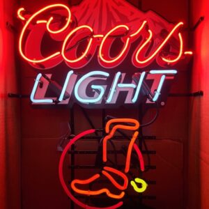 Coors Light Beer Cowboy Boot Neon Sign