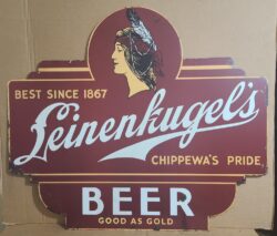 Leinenkugel's Beer Tin Sign [object object] My Beer Sign Collection &#8211; Not for sale but can be bought&#8230; leinenkugelsbeerprincessdistressedtin e1744068470302