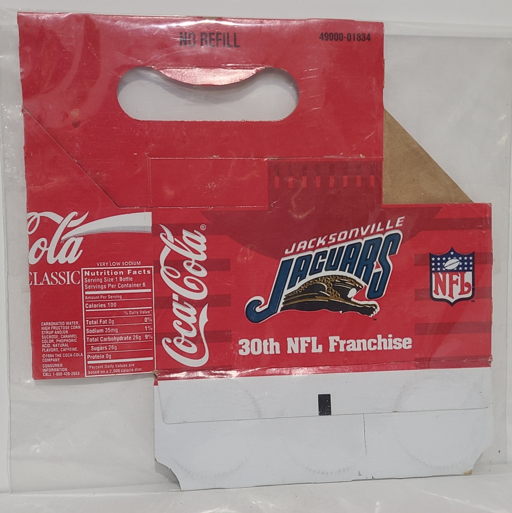 Coca Cola NFL Jaguars Bottle Carton [object object] Home 95jacksonvillejaguars30thfranchisecokecarton