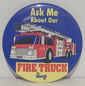 Sunoco Oil Company Toy Truck Button