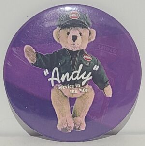 Amoco Oil Company Toy Bear Button