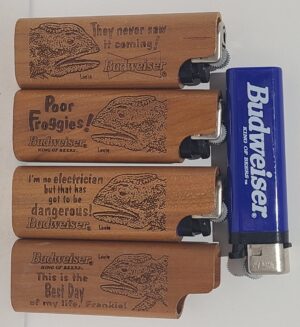 Budweiser Beer Lizard Cigarette Lighter Set