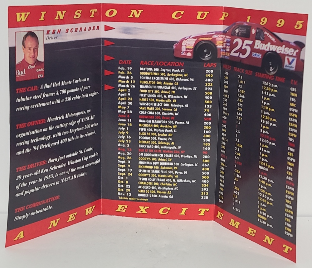 Budweiser Beer NASCAR Winston Cup Schedule [object object] Home budweisernascarwinstoncupschedule1995open