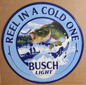 Busch Light Beer Fishing Tin Sign