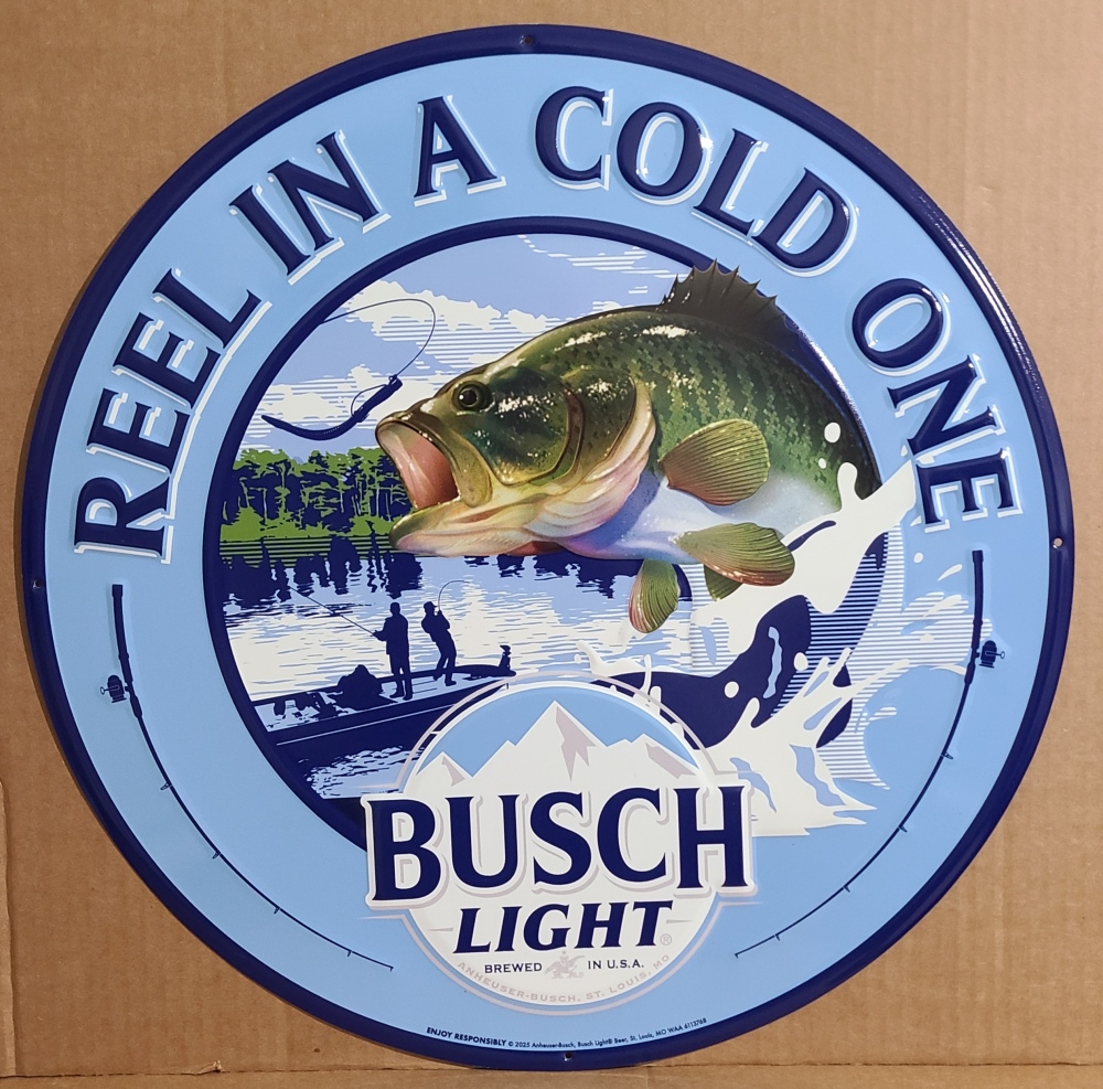 Busch Light Beer Fishing Tin Sign