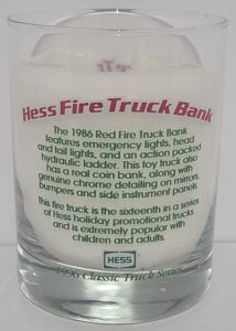 Hess Oil Company Toy Truck Glass hess oil company toy truck glass Hess Oil Company Toy Truck Glass hessglass2firetruck1996rear 214x300