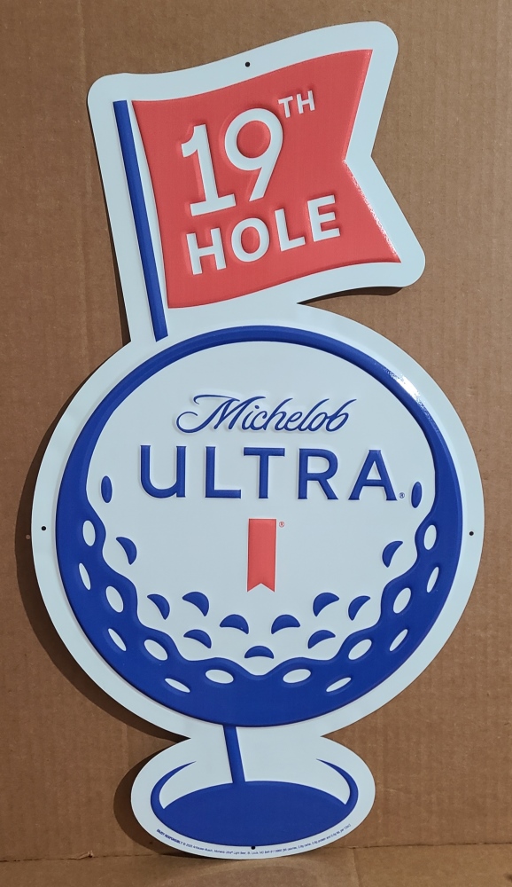 Michelob Ultra Beer Golf 19th Hole Tin Sign [object object] Home michelobultragolf19thholetin2025
