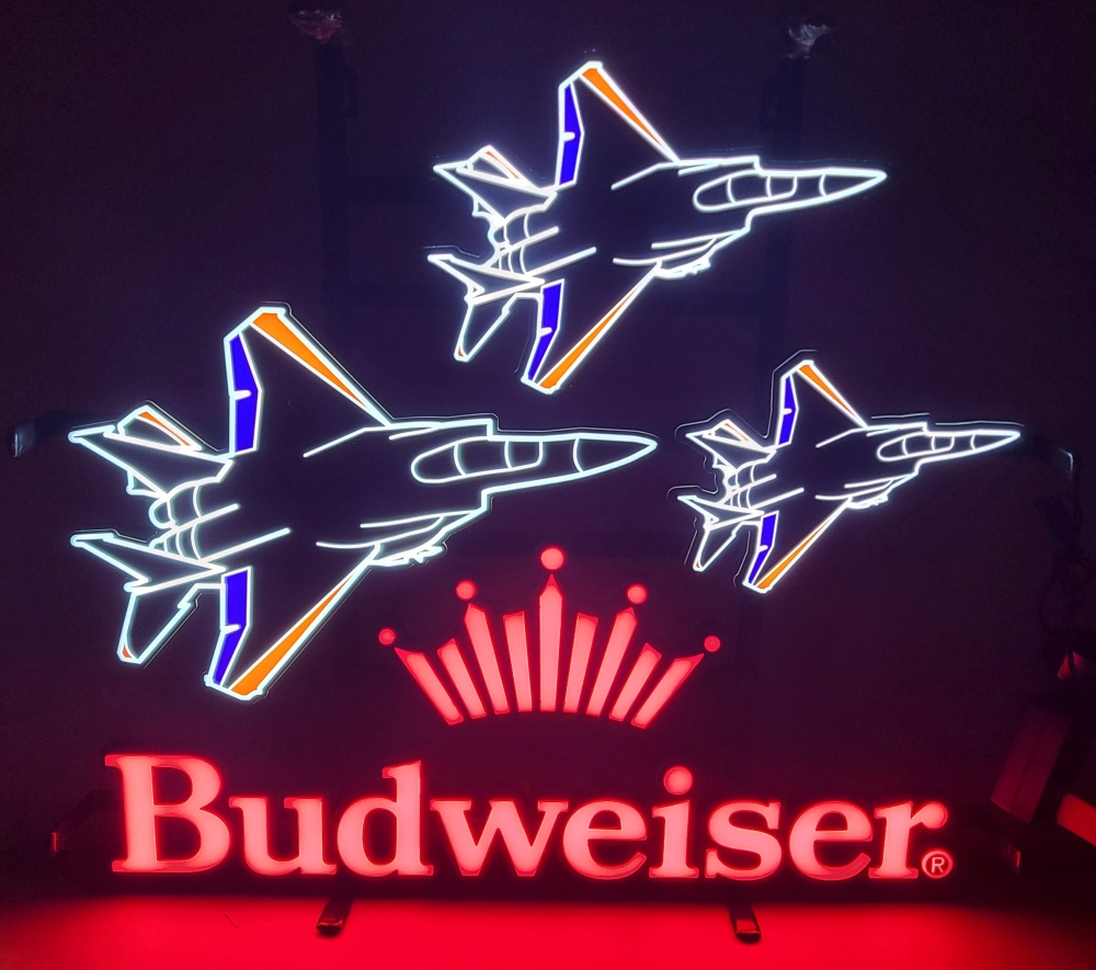 Budweiser Beer Military Jets LED Sign [object object] Home budweisermilitaryjetsled2024