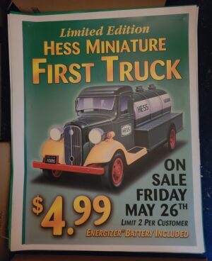 2000 Hess Mini Toy Truck Roadside Sign