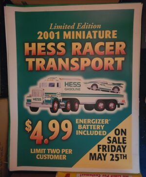 2001 Hess Mini Toy Truck Roadside Sign