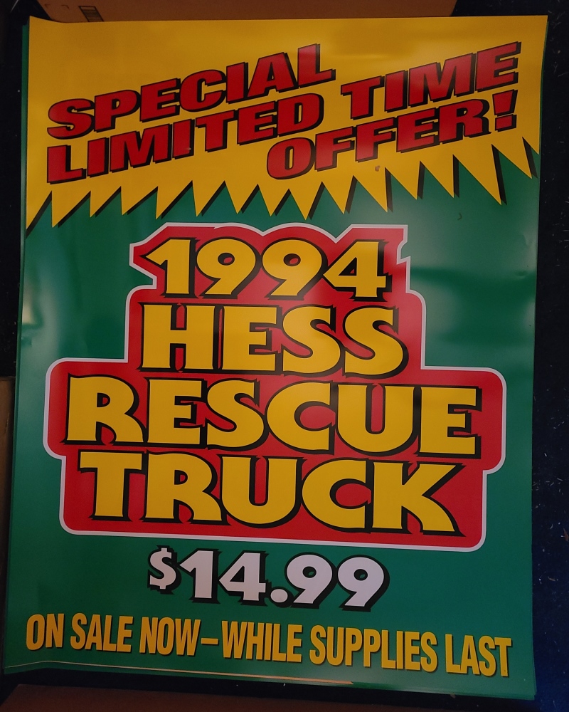 1995 Hess Toy Truck Roadside Sign