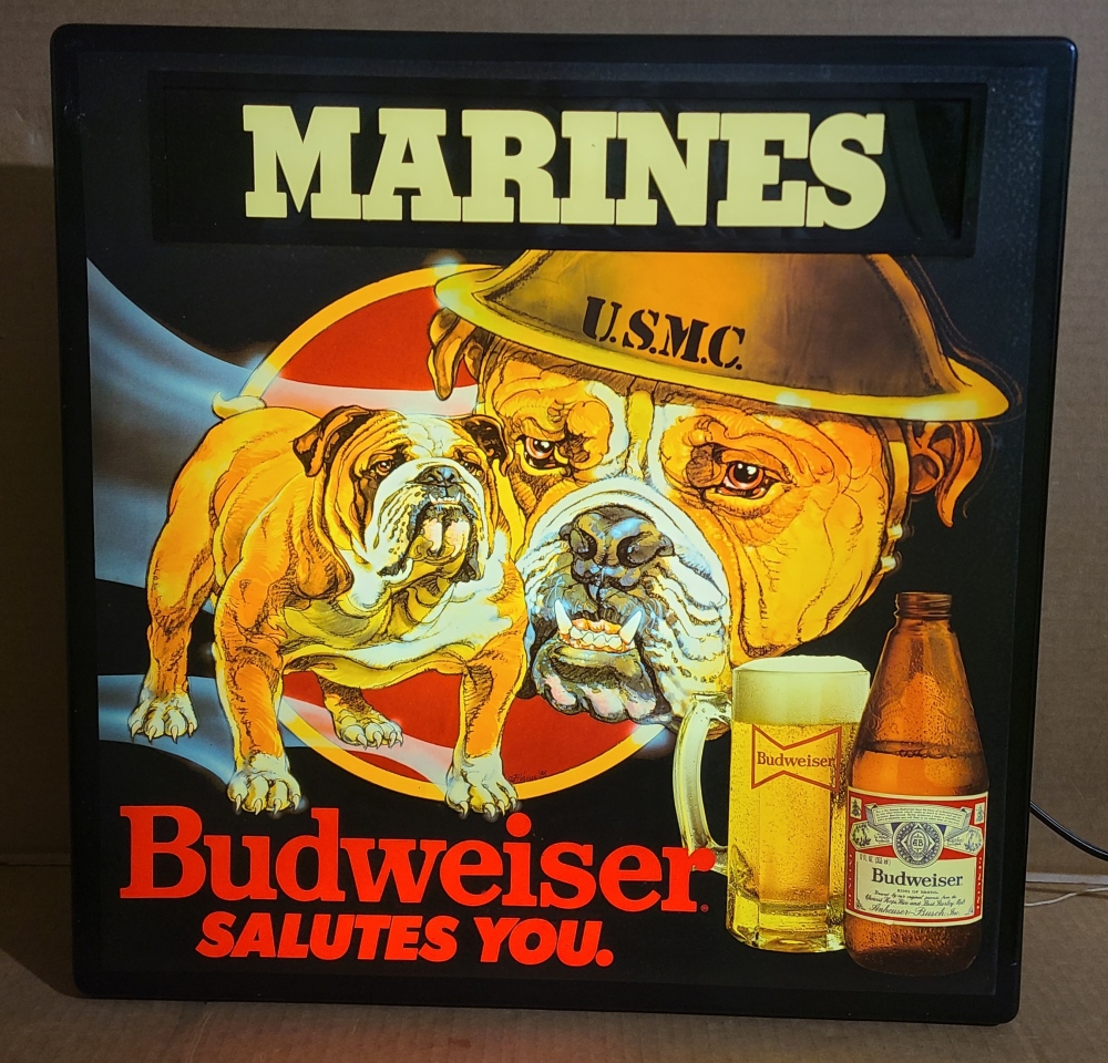 Budweiser Beer Salutes Marines Bulldog Light [object object] Home budweisersalutesmarineslight1989