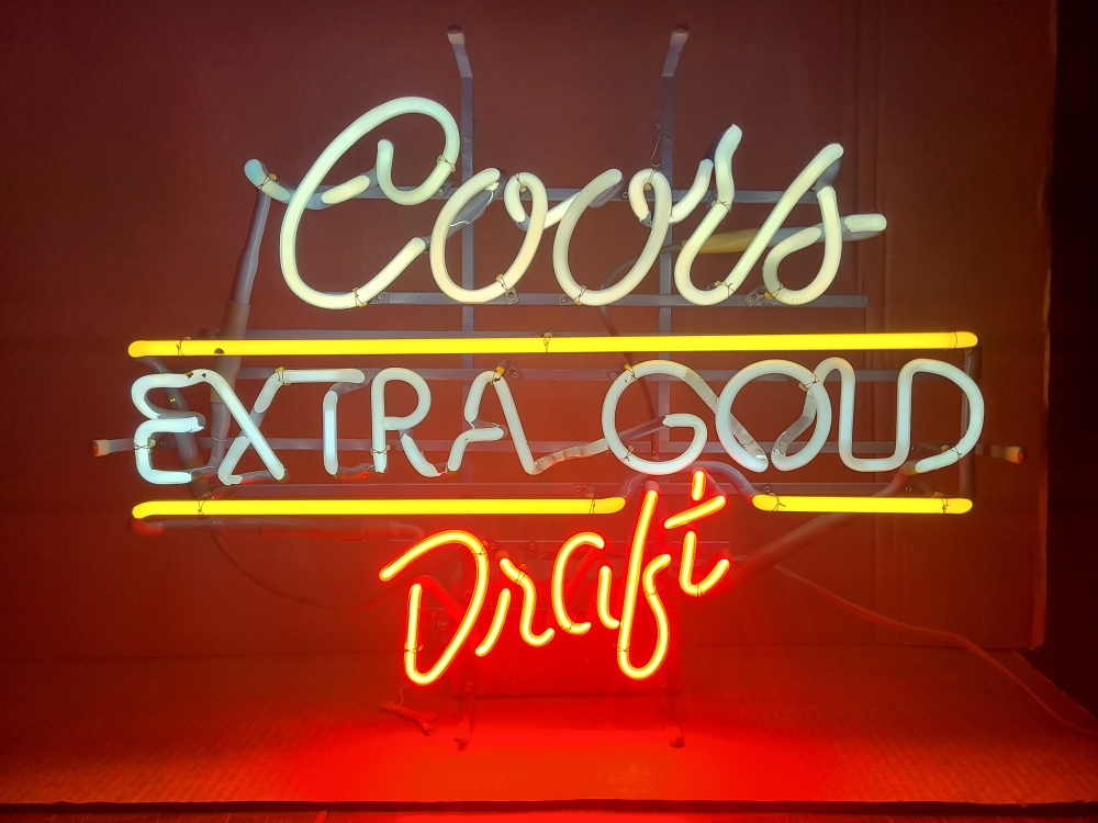 Coors Extra Gold Draft Beer Neon Sign [object object] Home coorsextragolddraft1988