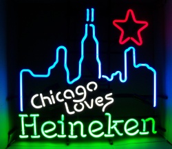 Heineken Beer Chicago Neon Sign [object object] My Beer Sign Collection &#8211; Not for sale but can be bought&#8230; heinekenchicago