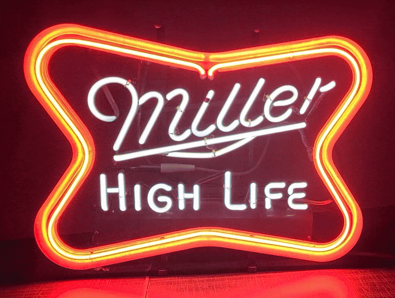 Miller High Life Beer Sequencing Neon Sign [object object] Home millerhighlifesoftcrossflasher1979