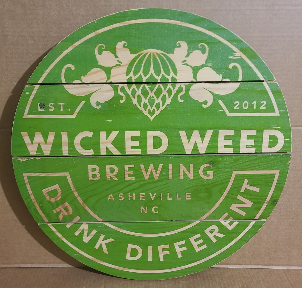 Wicked Weed Beer Wood Sign [object object] Home wickedweedwoodsign