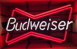 Budweiser Beer Double Bowtie Neon Sign budweiser beer double bowtie neon sign Budweiser Beer Double Bowtie Neon Sign budweiserdoublestrokebowtienib1998 300x189