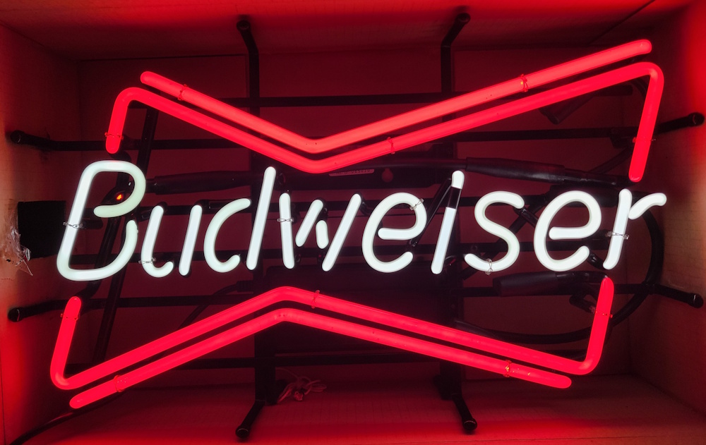 Budweiser Beer Double Bowtie Neon Sign [object object] Home budweiserdoublestrokebowtienib1998