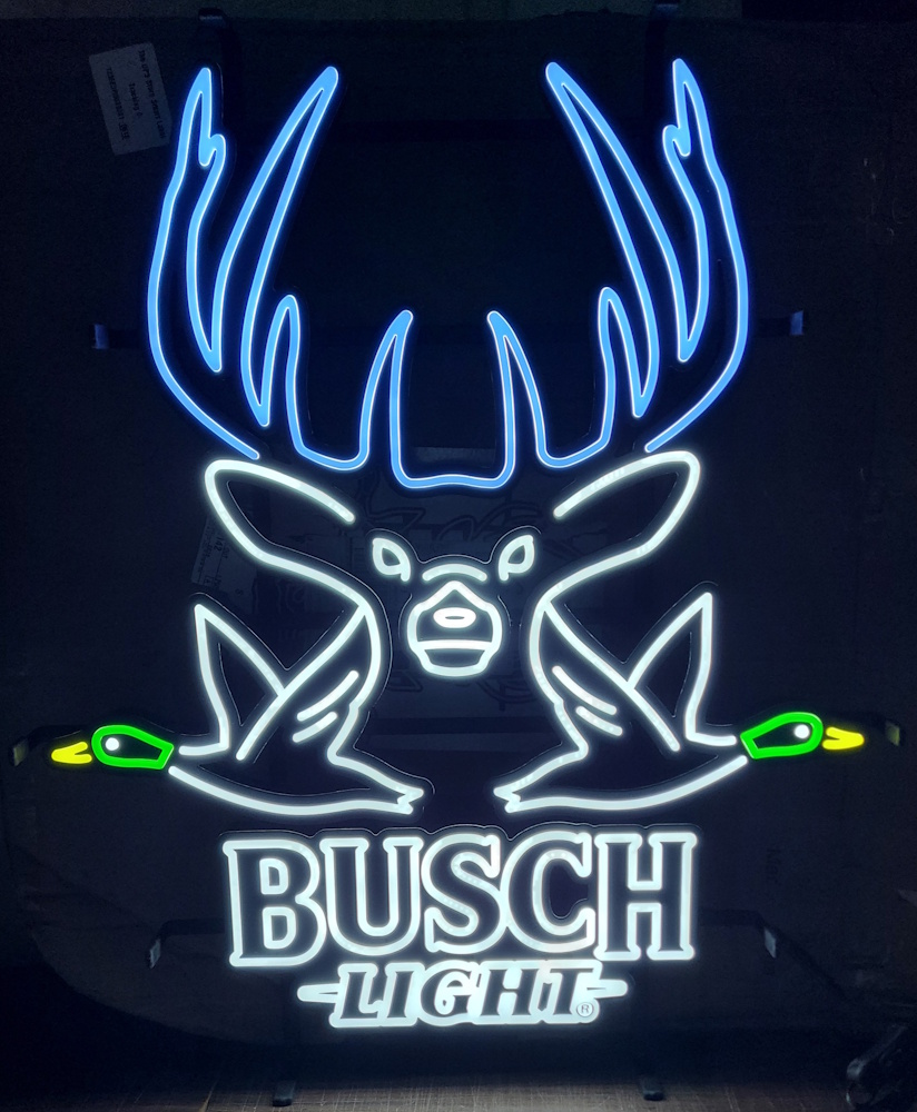 Busch Light Beer Deer Duck Hunting LED Sign [object object] Home buschlightdeerducksled2025