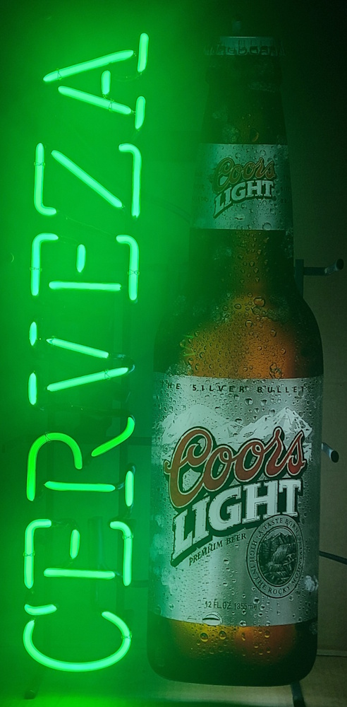 Coors Light Cerveza Beer Neon Sign [object object] Home coorslightcervezabottle2001vertical
