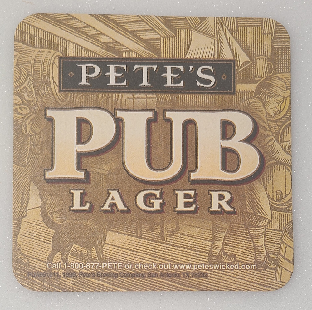Pete's Pub Lager Beer Coaster